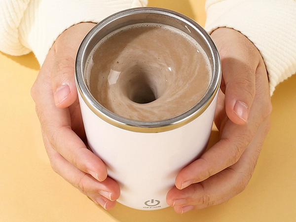 Samomieszający hrnek 350 ml ocelový termos na studené a horké nápoje usb šňůrka