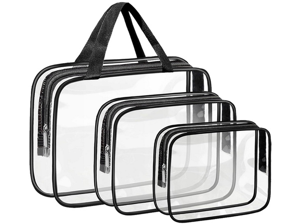3-in-1 transparent cosmetics case for travel organiser for aeroplanes