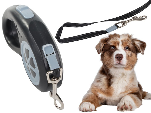 Smycz automatyczna dla psa taśma z blokadą mocna lekka zwijana 5m 15kg