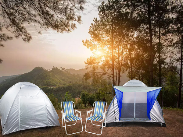 Tienda iglo para 4 personas con toldo camping playa
