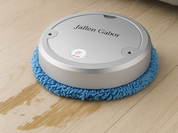 Automatický bezdrôtový elektrický čistiaci mop robot, strieborný