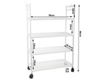 Półka łazienkowa szafka kuchenna regał mobilny na kółkach 4 poziomy haczyki