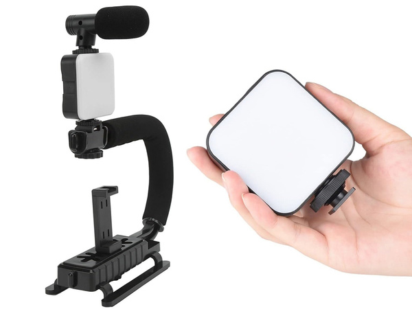 Sada pro vlogování nahrávání videa stativ mikrofon držák telefonu