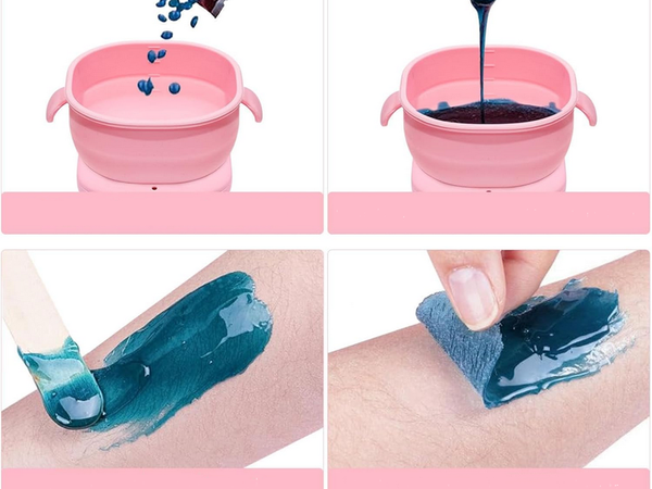 Calentador de cera plegable de silicona para depilación corporal