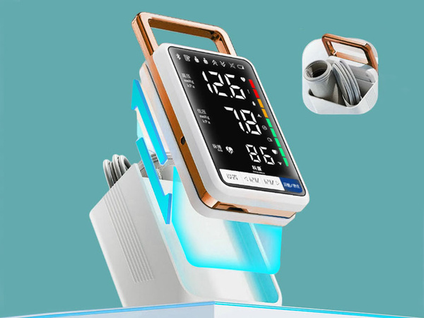 Upper arm blood pressure monitor readable ecan arrhythmia blood pressure monitor