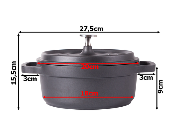 Hrnec na pečení s víkem 2,2 l indukční hliník