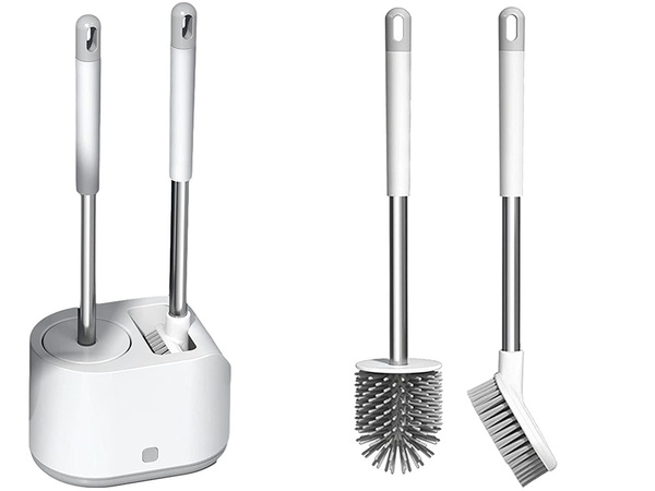 Silikona tualetes birste wc komplekts komplekts dubultā 2in1 tualete