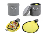 Coș de jucărie blocuri cu sac organizator mat coș de jucărie cu capac mânere