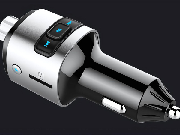 Bluetooth fm transmitter automobila uzlādzējs fast 2x usb iluminācija