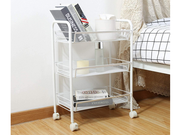 Baie raft bucătărie cabinet pe roți metal rack trei niveluri 3