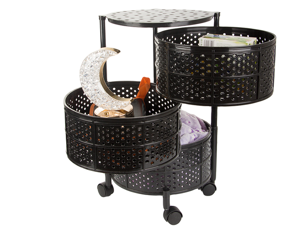 Étagère de cuisine armoire à roulettes table roulante panier 3 étages