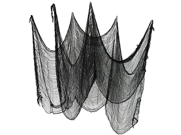 Mesterséges nagy fekete pókháló halloween dekoráció 2 db