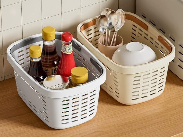 Basket basket organiser for bathroom cosmetics clips handles