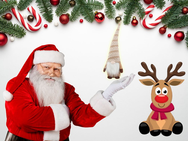 Weihnachten ghost brown ghost with christmas beard 48 cm weich