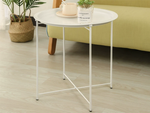 Table basse ronde pliante en métal avec plateau pour balcon terrasse loft blanc