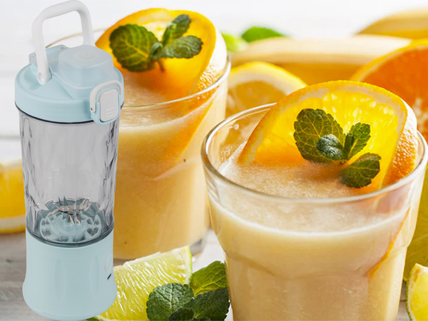 Portable USB wireless smoothie blender, ice crusher, blue