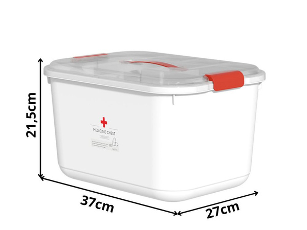 Domáca lekárnička organizér na lieky s vložkou a rúčkou s uzáverom