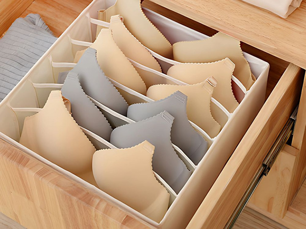 Liemenėlės organizatorius 6 skyriai spintos stalčiui baltas