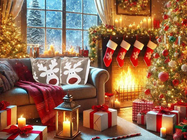 housse de coussin de noël 45x45 pour noël