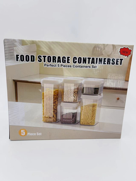 Contenants de cuisine pour aliments pour pâtes contenant avec joint set de 5 pièces
