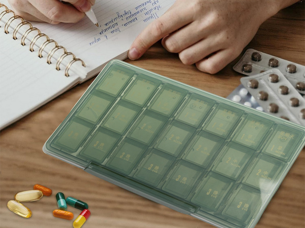 Medikamentenbehälter tablettenbox tageszeit medikamentenkassette wöchentlich