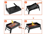 Cestovní gril přenosný skládací kufr na dřevěné uhlí kempování bbq