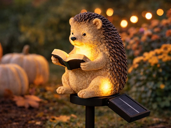 NAPELEMES LED-LÁMPA ALKONYATÉRZÉKELŐVEL KERTI SÖTÉTEDÉS ÉS HEDGEHOG DÍSZÍTŐ HEDGEHOG