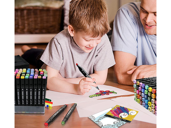 Spirta marķieru touch komplekts ar 80 iepakojumiem etui