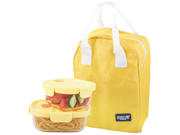 2x récipients en verre pour aliments avec couvercle thermo-résistants sac thermique