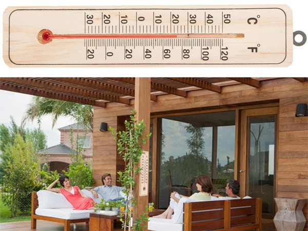 Termometru interior exterior din lemn domestic