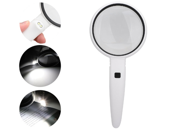 Didinamasis stiklas su 2x led apšvietimu