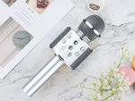 Wireless microphone bluetooth karaoke speaker round with case various modes