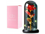 Rose éternelle en verre cadeau led rgb lumineuse verre rouge pour l'occasion