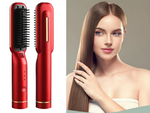 Hair straightener brush 2in1 electric cordless