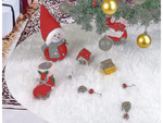 Tapis de sapin de noël blanc en fourrure 90 cm rond