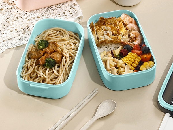 Boîte à petit-déjeuner avec compartiments boîte à plusieurs étages xxl couverts lunchbox 1400 ml