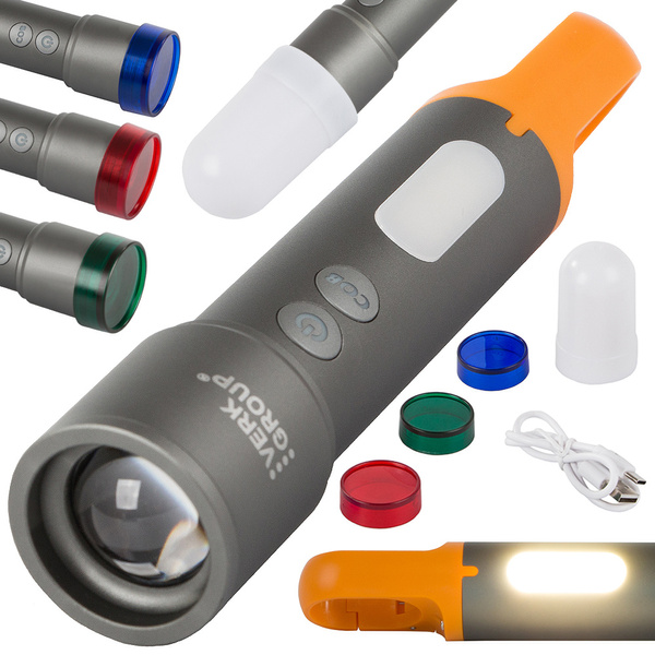 Vojaška taktična svetilka zoom coba tg cob usb
