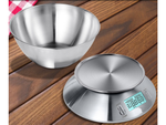 Balance de cuisine electronique digitale avec bol 5kg lcd argent metal