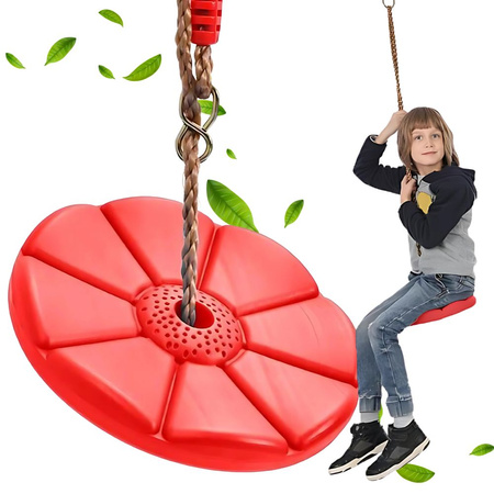 Columpio de jardín para niños asiento floral con cuerda para árbol