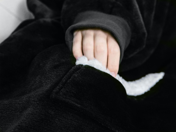 Teplá mikina oversize deka xxl 2v1 tlustá kožešina měkký župan s kapucí