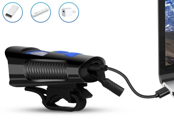 Lampe avant arrière led vélo km compteur klaxon bruyant 3in1