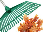 Garden rake for grass leaves light plastic stem aluminium 40cm