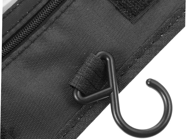 Neceser de viaje colgante con organizador para el baño, cierre con cremallera y asa.