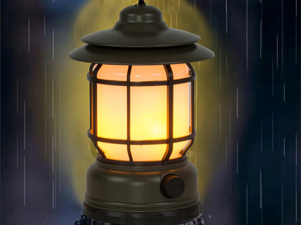 Kempingo kempingo lempa įkraunamas led usb turistinis kablys žibintuvėlis