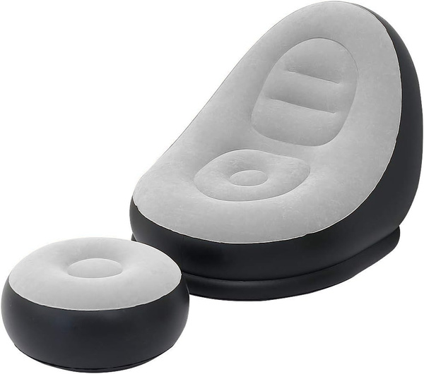 INFLATABLE ARMCHAIR WITH FOOTREST 1 GREY (10)