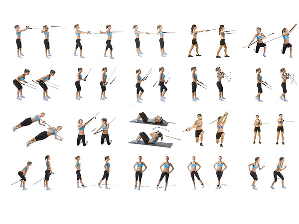 Benzi de exercițiu set de 5 benzi de rezistență expander