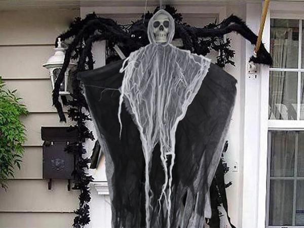 Halloween dekoration hängende dekoration gespenst skelett tod schädel 80 cm