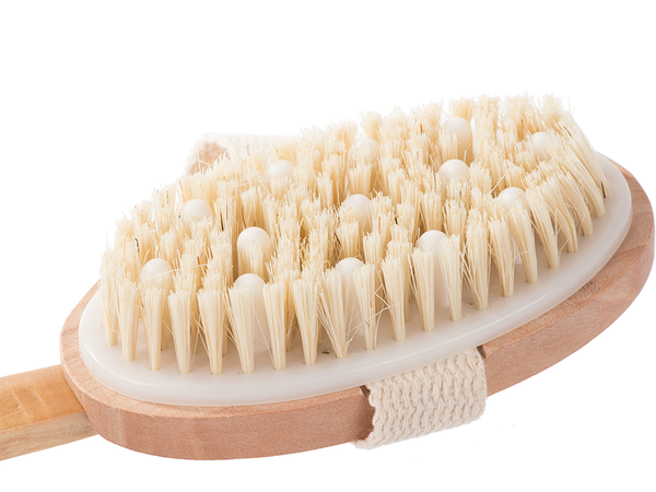 Wet dry body massage brush for the back