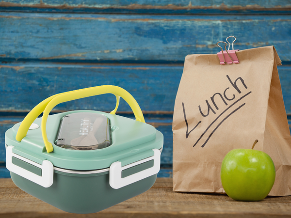 Breakfast box with compartments cutlery container lunchbox for microwave 1000ml