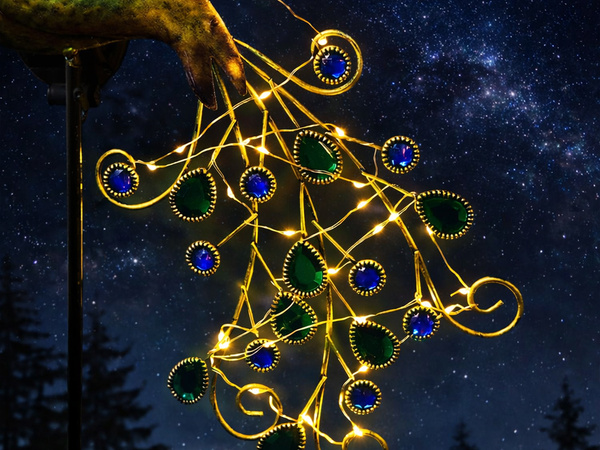 SOLAR-GARTENLAMPE PAW LED AUF STECKER GARTENDEKORATION WARME FARBE